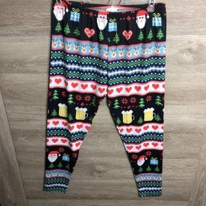 CowCow Womens 2XL Christmas Tree Retro Leggings